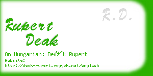 rupert deak business card